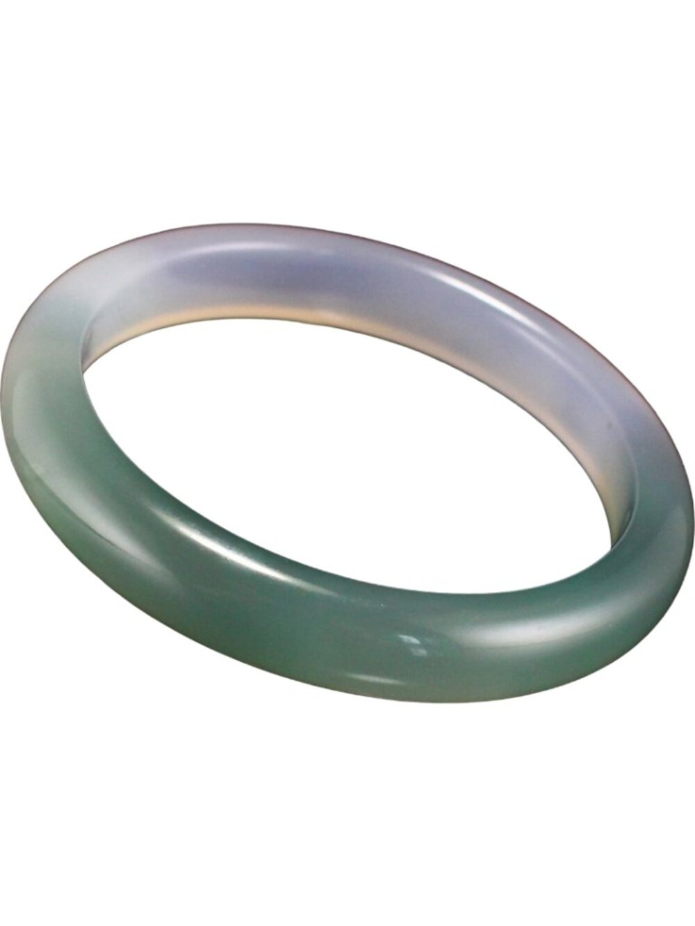 Natural Agate Bangle Bracelet 36.8g 58.5mm ID Mint Green Chalcedony Stone a002